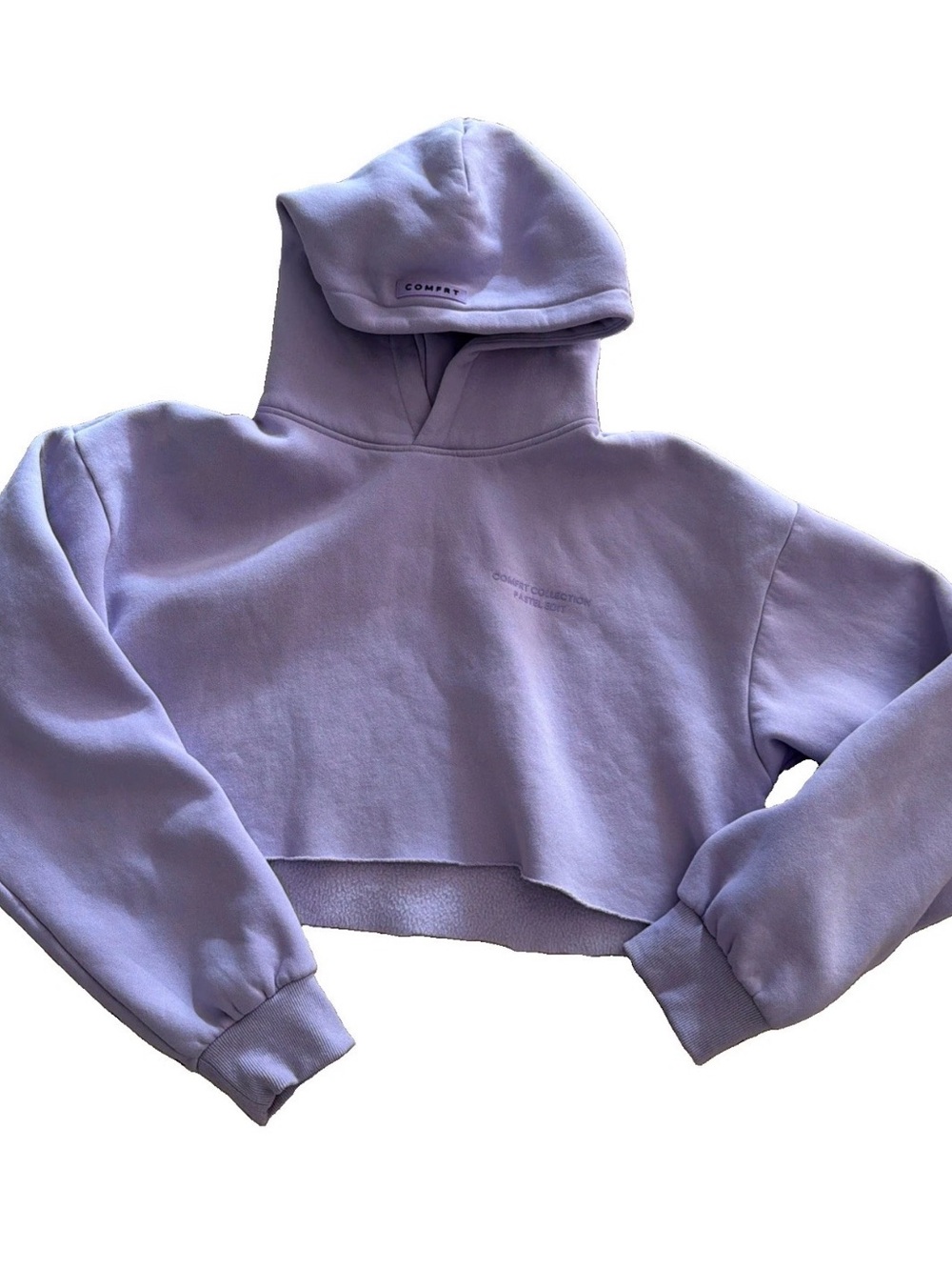 Cropped Comfrt Lavender Hoodie Sweatshirt L